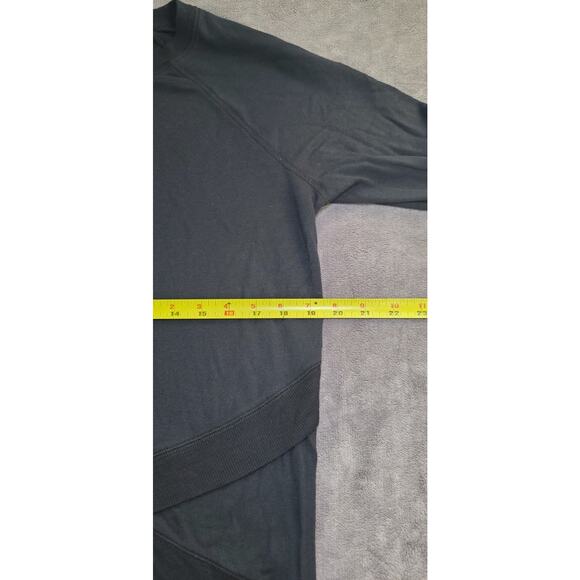 Athleta Sz M Criss Cross Sweatshirt Black Modal Pullover Sweater Winter C4-62 - Picture 3 of 8